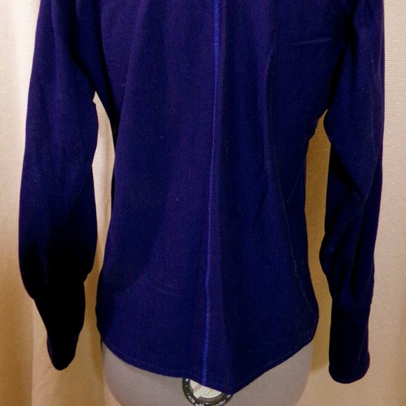 New Cowl neck Pullover Sweater Top M Navy Blue decorative stitched Dolman LongSl - Picture 6 of 6